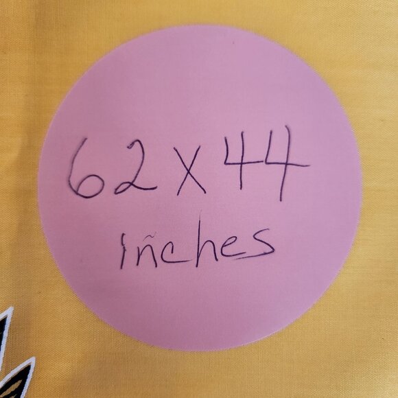 Vintage Martinique Yellow Wall Hanging Tablecloth Bird Design 62x44 Inches - Picture 3 of 4